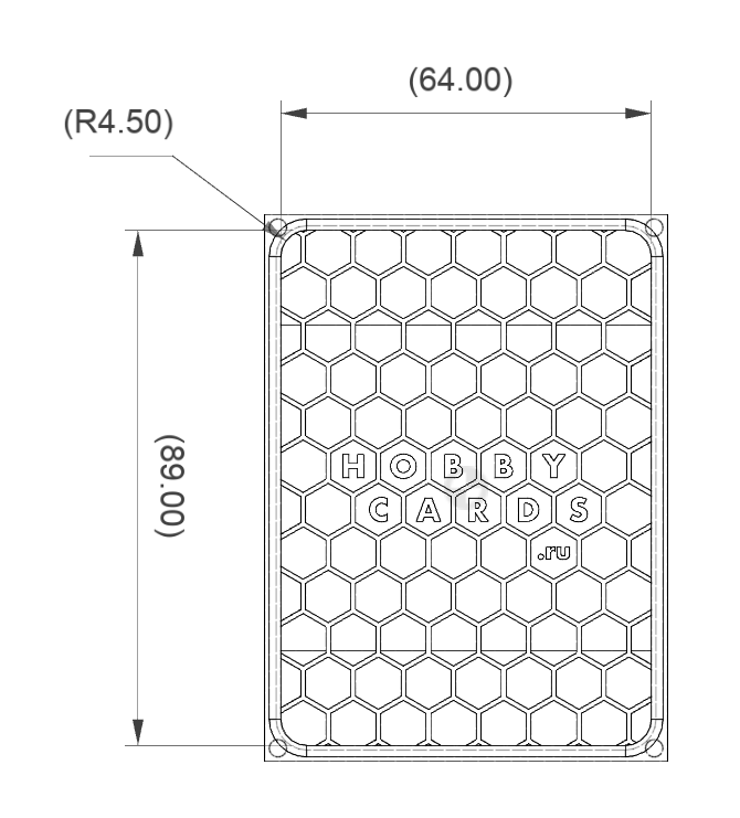 Размеры органайзера, вид сверху